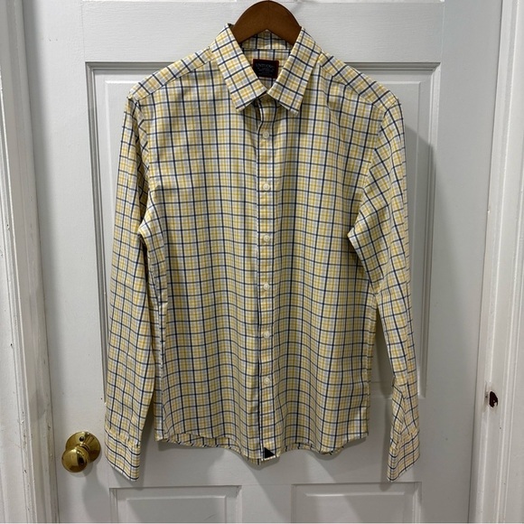 UNTUCKit Other - UNTUCKit Men’s Sumoll Slim Fit Wrinkle Free Long Sleeve Size M Yellow/Blue Plaid